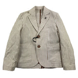 Shako' Two-Tone Striped Jacket White/Beige For Boys