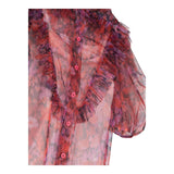 Philosophy Half Sleeve Floral Print Shirt With Red Top For Girls