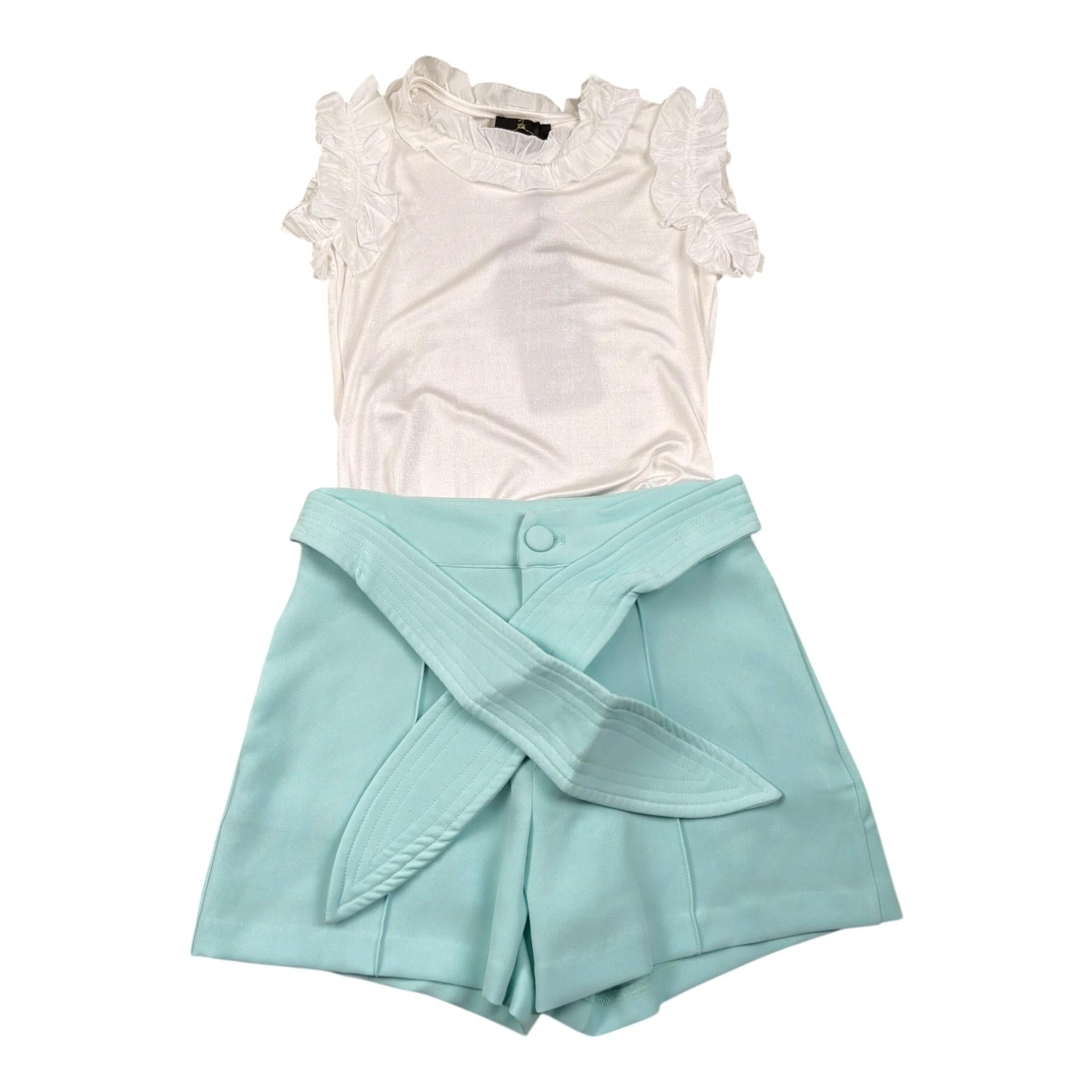 Fun & Fun Completo 2 Pezzi Body-Short Bicolore per Neonata FNCBBD01057X BIANCO/AZZURRO FUN & FUN 