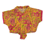 4Giveness Solid Color Shirt-Skirt Set With Fuchsia Print For Girls