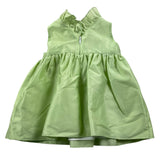 Little Bear Solid Color Sleeveless Dress With Green Bow For Baby Girl