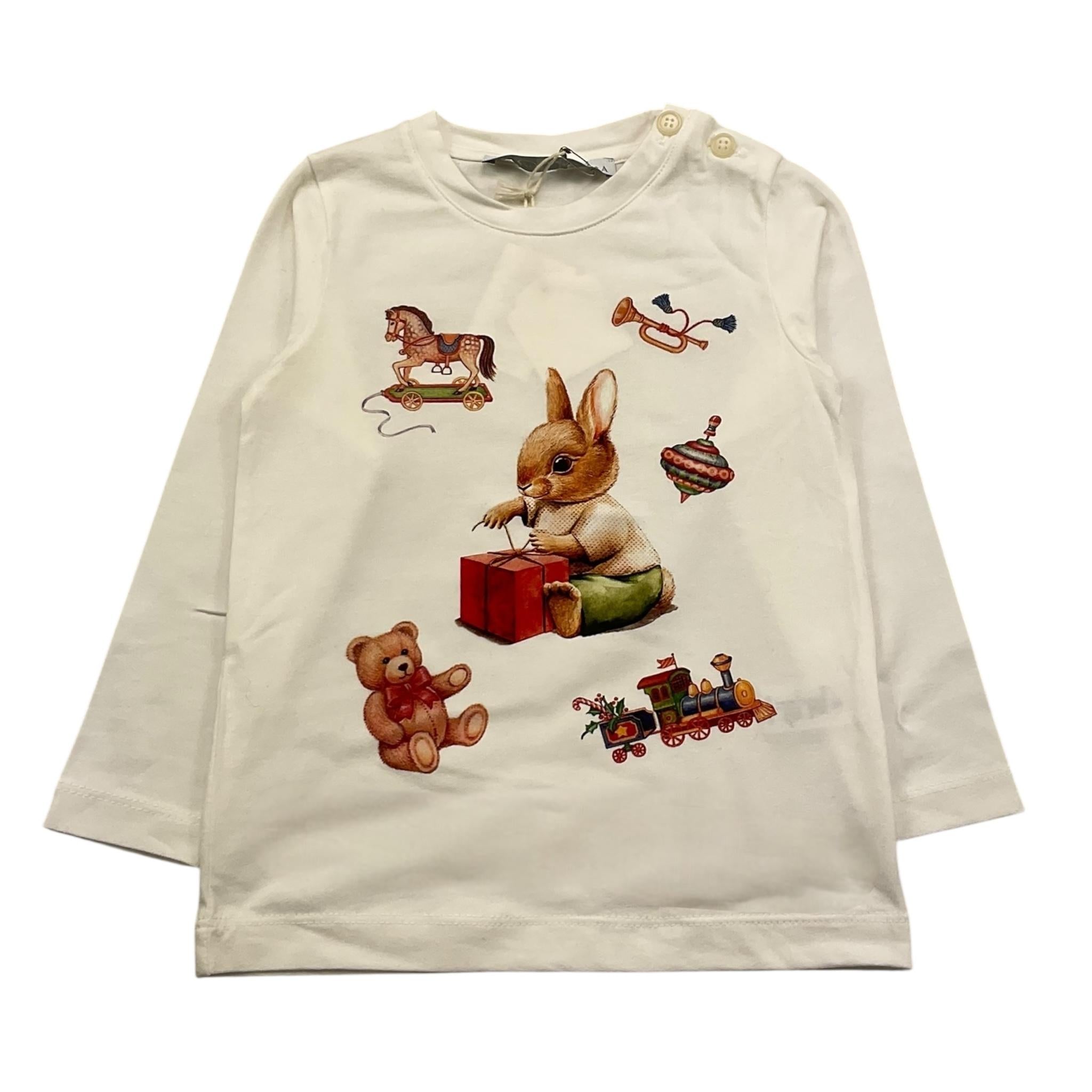 PER TE shirt girocollo tinta unita con stampe Panna per Bambina 44335J PANNA PER TE 