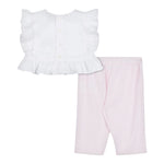 Moschino Completo 2 Pezzi Camicia-Pantalone per Neonata MDG01LY BIANCO/ROSA MOSCHINO 