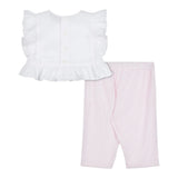 Moschino Completo 2 Pezzi Camicia-Pantalone per Neonata MDG01LY BIANCO/ROSA MOSCHINO 