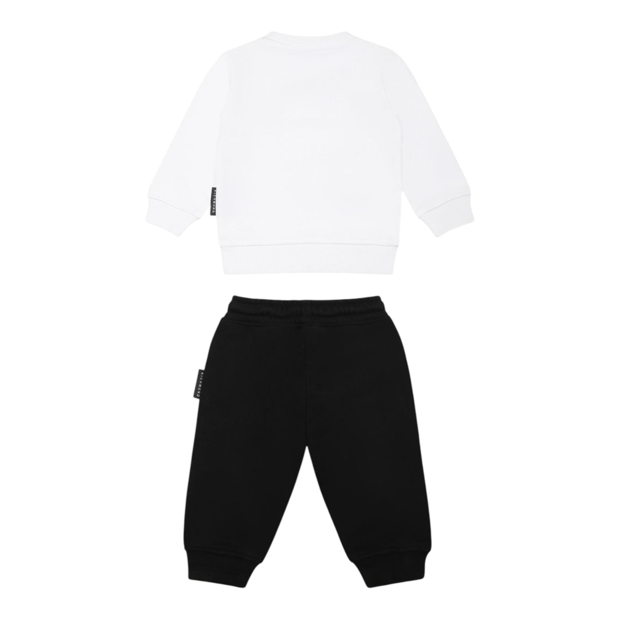 John Richmond Completo 2 Pezzi Felpa-Pantalone per Neonato RIP25013CFXX BIANCO/NERO JOHN RICHMOND 