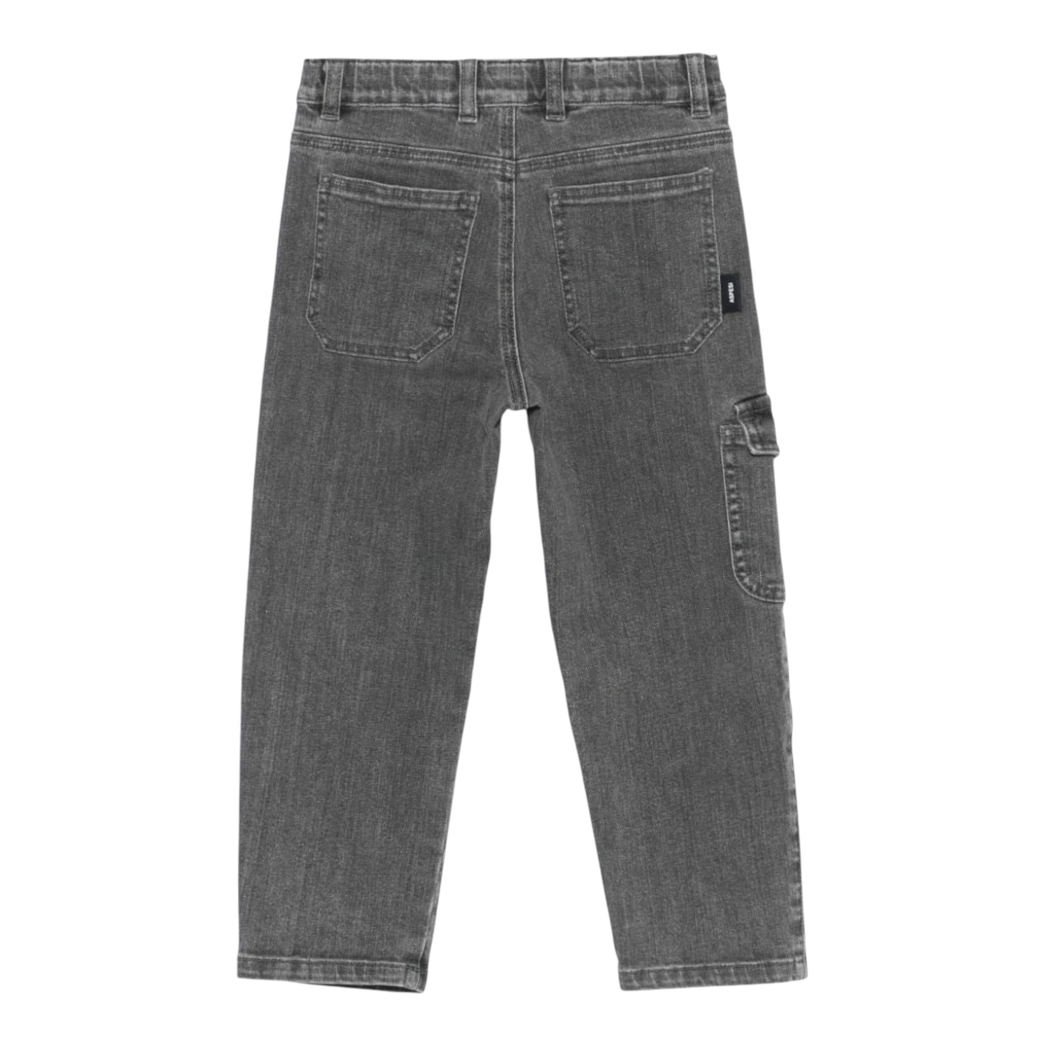 ASPESI jeans tinta unita con tascone Grigio per Bambino F24051PLJ0045 GRIGIO ASPESI 