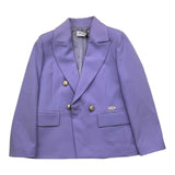 Odi Et Amo Solid Color Double Breasted Lilac Jacket For Girls