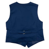 Dan John Single Breasted Blue Solid Waistcoat For Boys
