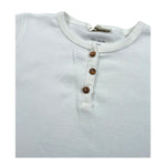 Wedoble T-Shirt Girocollo Tinta Unita con Bottoni per Neonato V2511602A PANNA WEDOBLE 