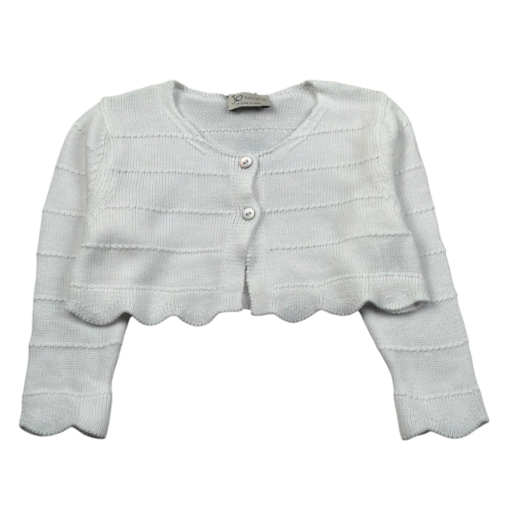 J.O. Milano Coprispalle tinta unita con Ricami Bianco per Bambina 573X1JXX BIANCO J.O. MILANO 