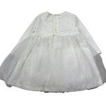 Le Bebe Abito Manica Lunga Tinta Unita con Gonna In Tulle per Neonata LBG1047 BIANCO LE BEBE 