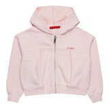 Max Mara Felpa con Zip E Cappuccio Tinta Unita con Logo per Bambina MX0156 ROSA MAX MARA 
