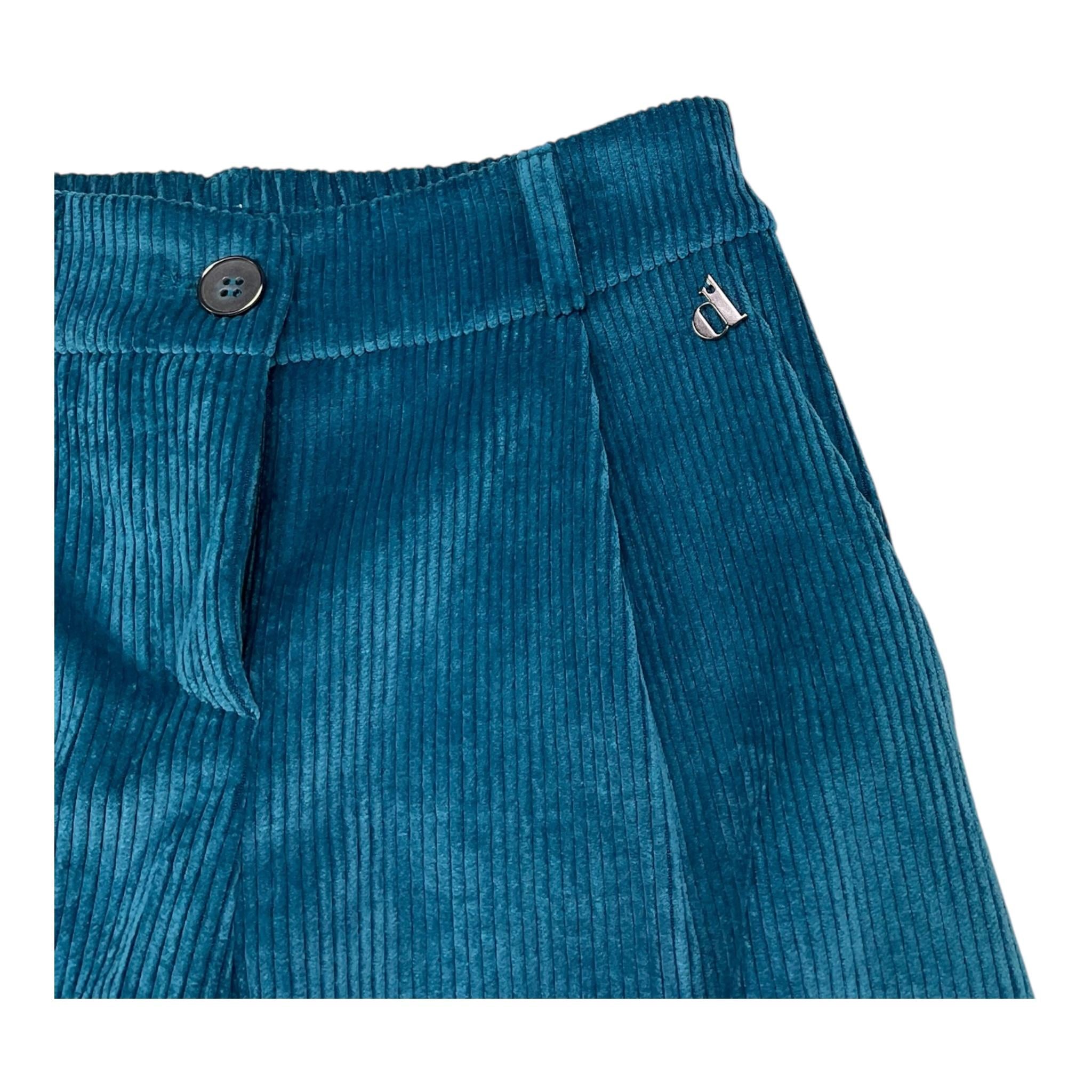 DIXIE pantalone tinta unita modello palazzo Petrolio per Bambina PHJ2062G67 PETROLIO DIXIE 