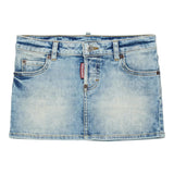 Dsquared2 Gonna In Denim tinta unita Azzurro per Bambina DQ01W4 AZZURRO DSQUARED2 