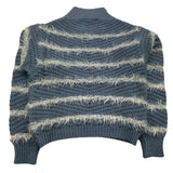 PLEASE maglia girocollo tinta unita fantasia strisce Azzurro per Bambina NB42231G66 AZZURRO PLEASE 