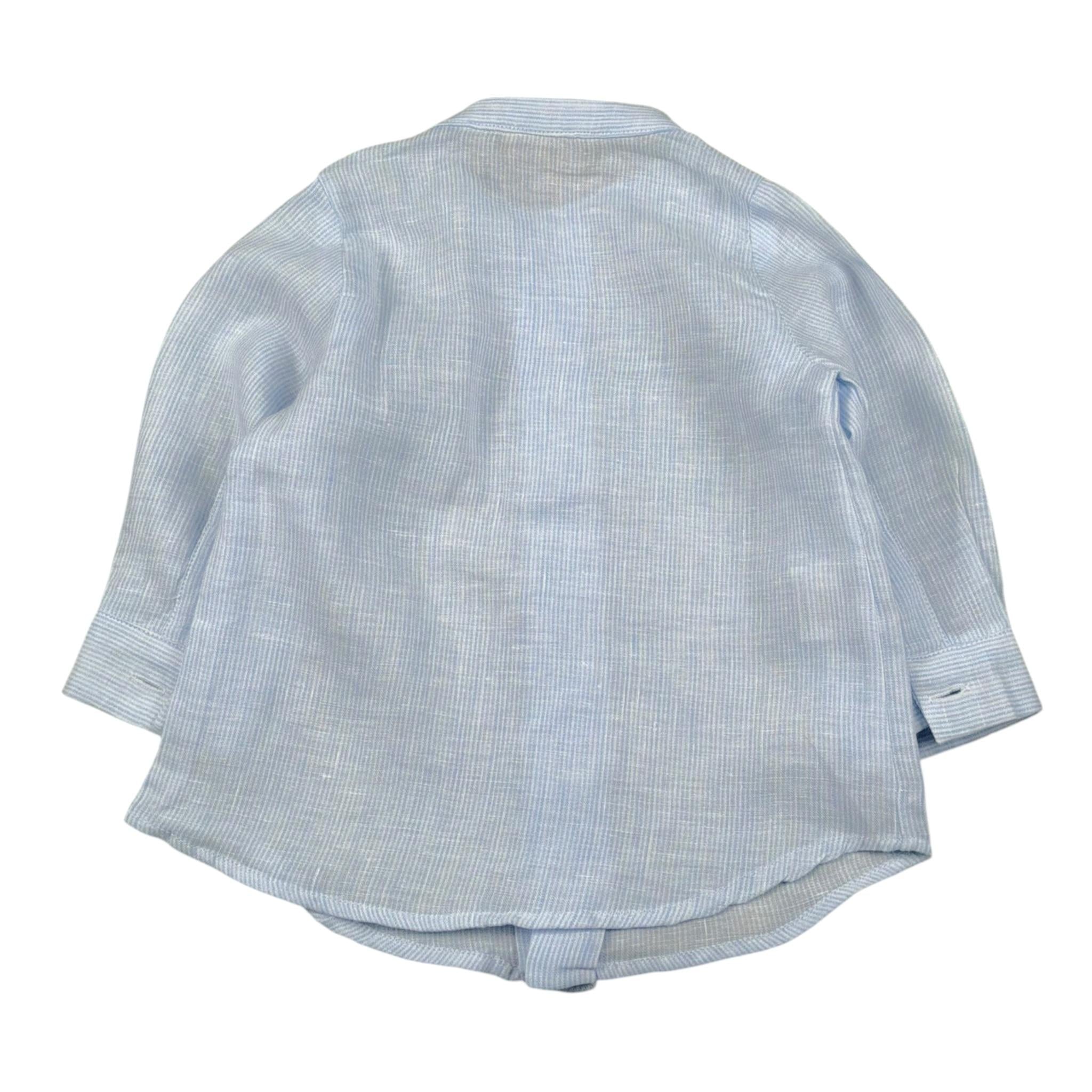 La Stupenderia Camicia tinta unita con Collo Coreano Azzurro per Neonato CJCM71 AZZURRO LA STUPENDERIA 