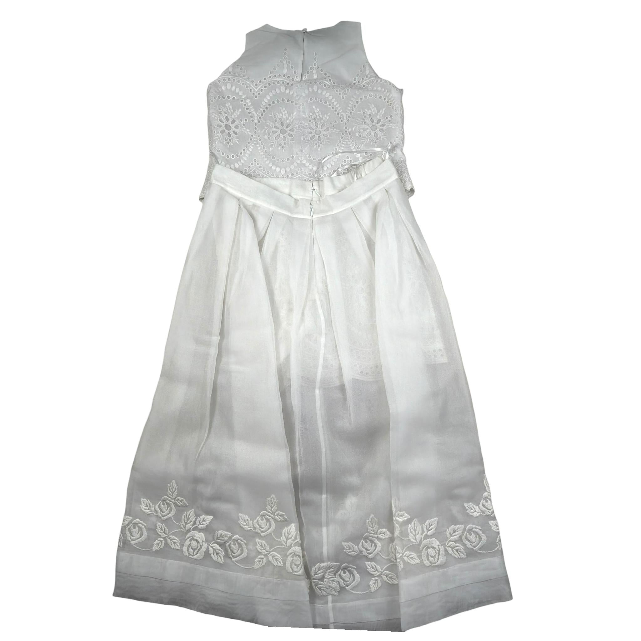 Raffaella Completo Cerimonia 2 Pezzi Camicia-Gonna Tinta Unita per Bambina CAPRI BIANCO RAFFAELLA 