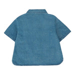 Moschino Camicia In Denim Tinta Unita Mezza Manica per Neonata MUC01F BLU MOSCHINO 