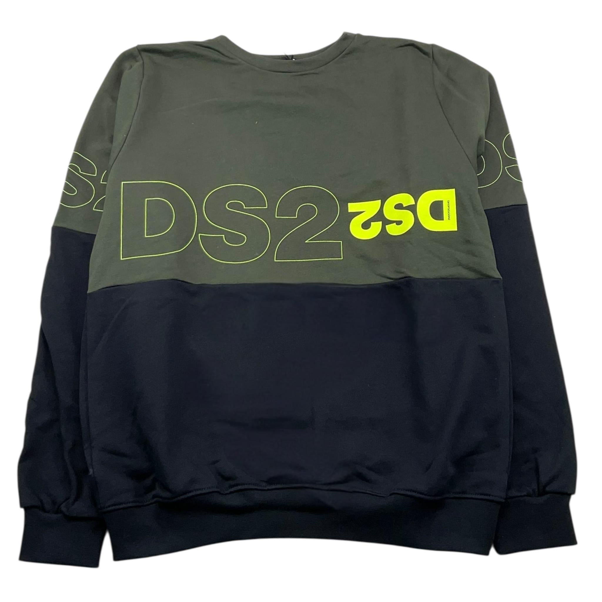 DROPSEASON2 felpa girocollo bicolore Nero/verde per Bambino FW242K28 NERO/VERDE DROPSEASON2 