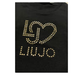 Liu Jo Shirt Tinta Unita Girocollo con Brillantini per Neonata KF4029X NERO LIU JO 