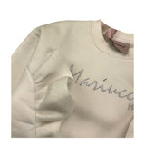 LIU JO felpa chiusa girocollo tinta unita con rouches Panna per Bambina MBFW23F260 PANNA LIU JO 