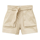 Twinset Short Solid Color With Belt And Elastic Waist Sand For Girls