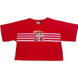 Moschino T-Shirt Modello Crop Tinta Unita con Stampa per Bambina HDM06Y ROSSO MOSCHINO 