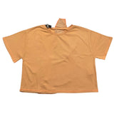 Dixie Solid Color Crew Neck T-Shirt Peach For Girls