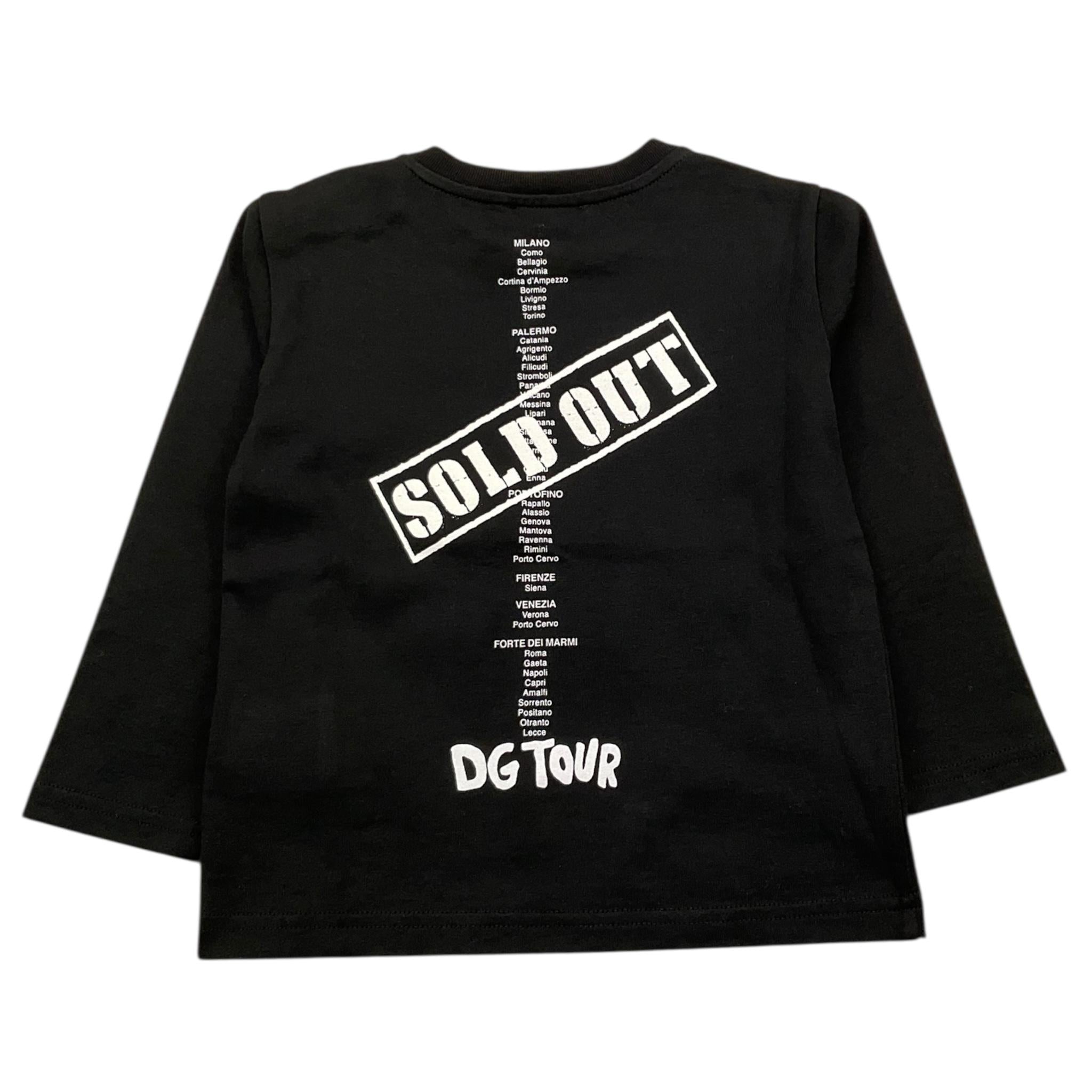 DOLCE & GABBANA shirt girocollo tinta unita con stampa in contrasto Nero per Neonato L2JTAY NERO DOLCE & GABBANA 