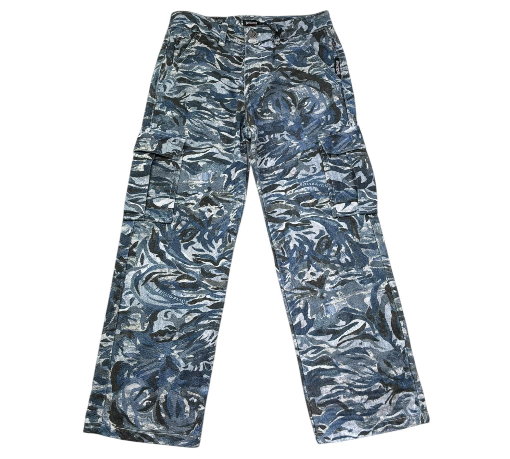 Just Cavalli Jeans Stampa Fantasia con Girovita Regolabile per Bambino JBP26170PA BLU JUST CAVALLI 