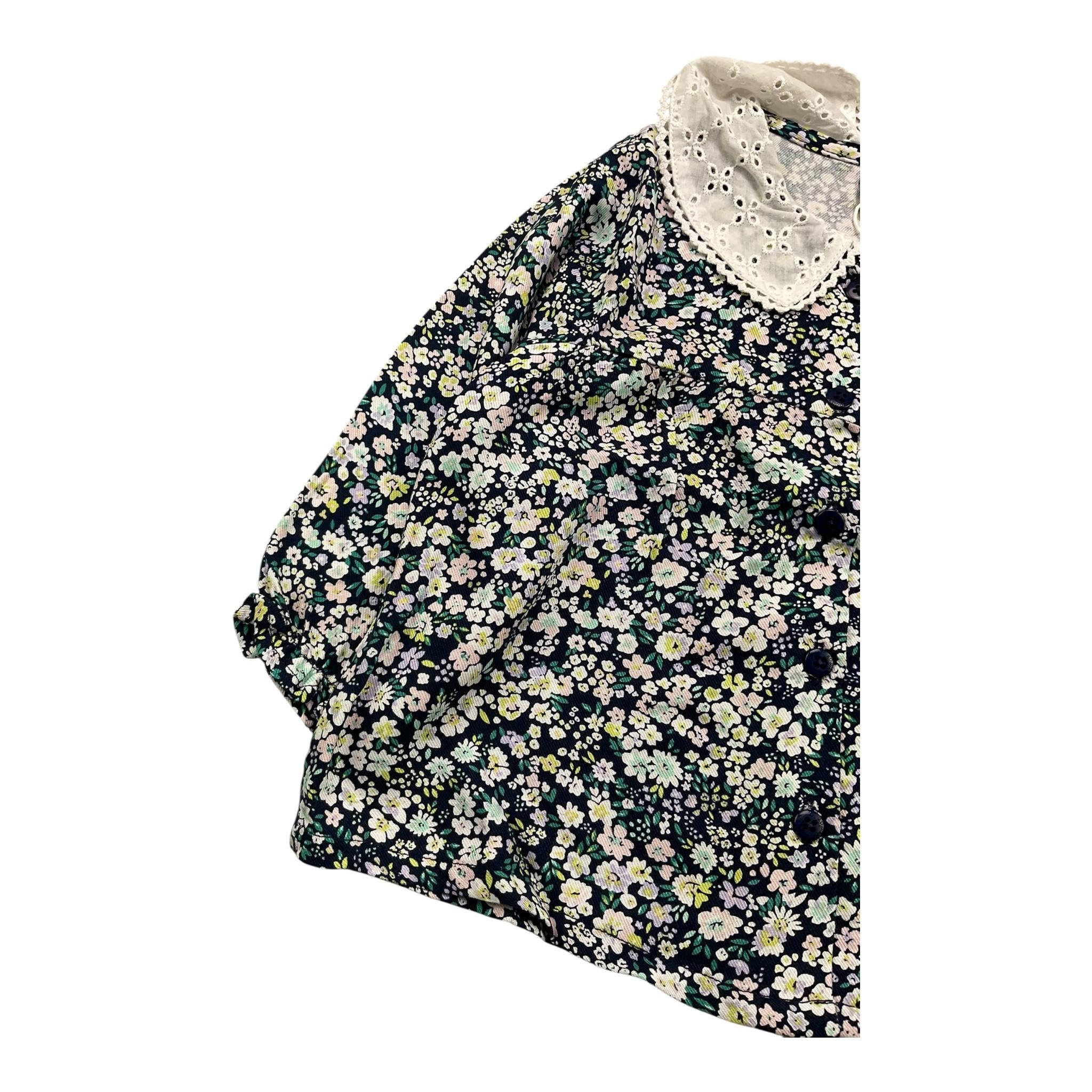 LOSAN camicia manica lunga tinta unita fantasia floreale Blu per Neonata 51030967006011 BLU LOSAN 