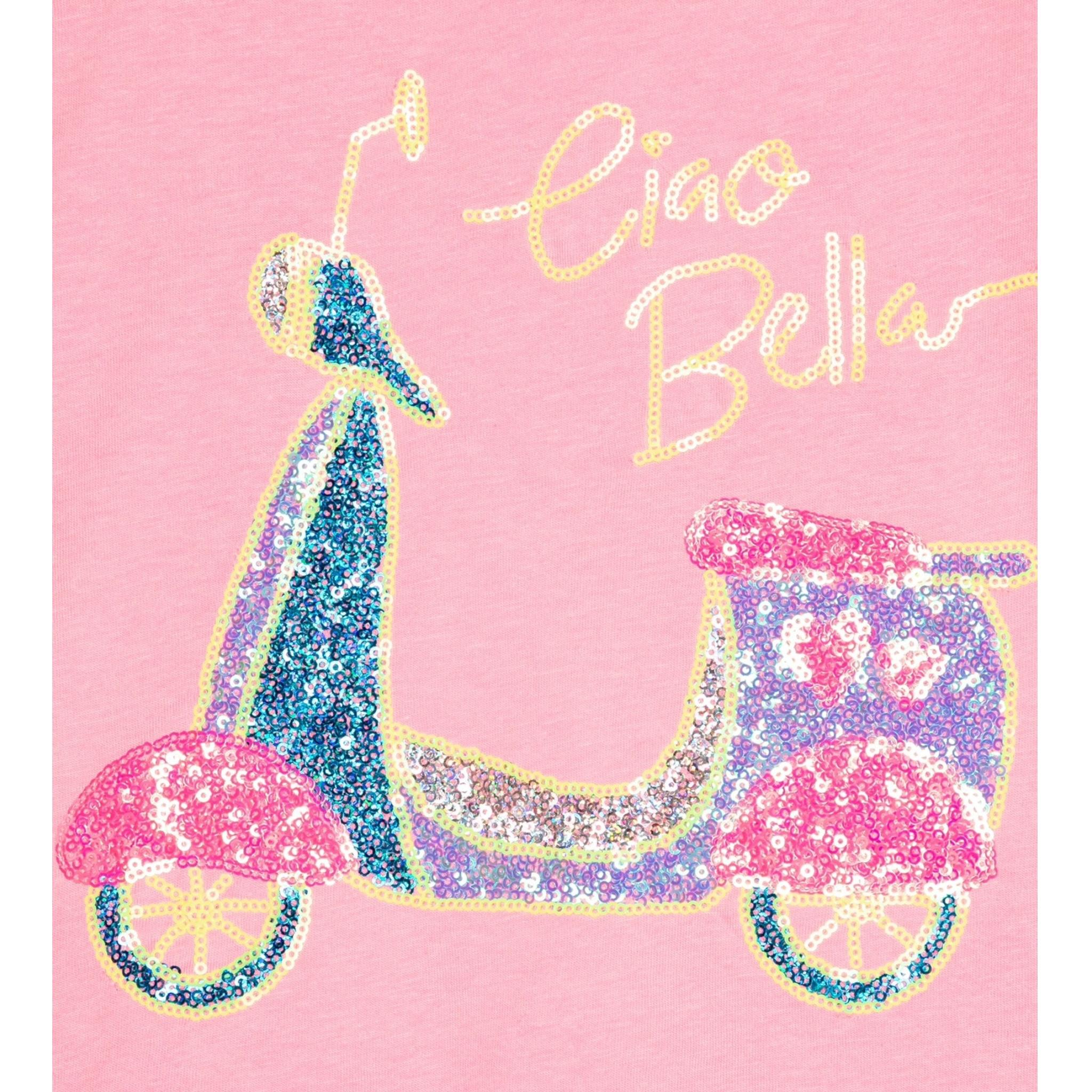 Billieblush T-Shirt Tinta Unita con Stampa Paillettes per Bambina U20950 ROSA BillIEBLUSH 