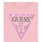 Guess T-Shirt Tinta Unita Girocollo con Stampa per Bambina H73I56K8HM0 ROSA GUESS 