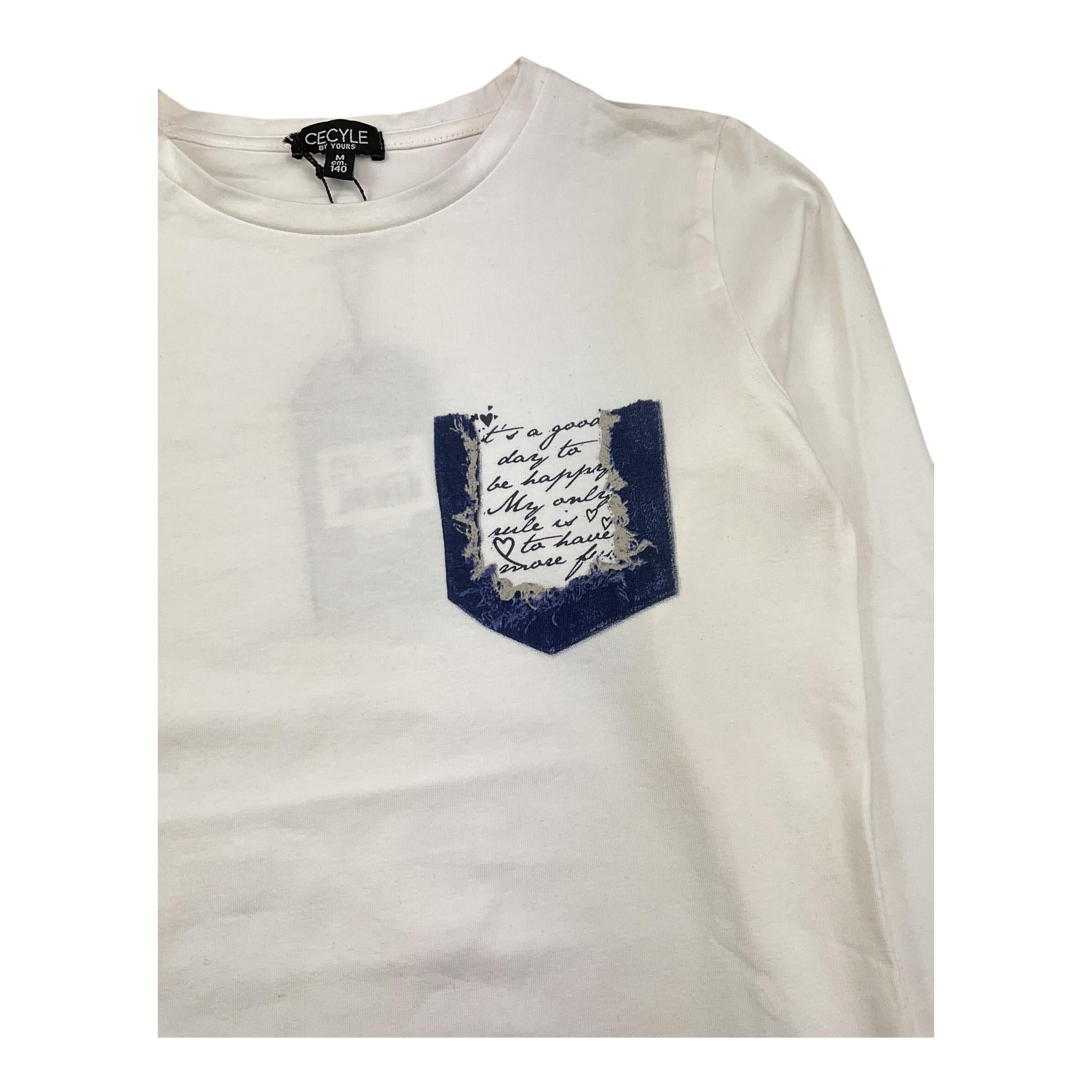 CECYLE shirt girocollo tinta unita con stampa taschino Panna per Bambino BY1908 PANNA CECYLE 