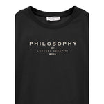 Philosophy T-Shirt Girocollo Tinta Unita con Stampa per Bambina I1E605XXX NERO PHILOSOPHY 