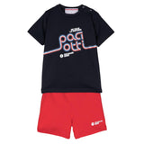 Cesare Paciotti 2 Piece Set T-Shirt-Bermuda Two-Tone Blue/Red For Newborn