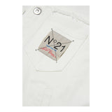 N°21 White Solid Color Denim Jacket For Boys