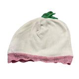 Light Colors Plain Hat With White Contrast Trim For Baby Girl