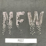 Yours Girl Solid Color Sequin Crew Neck T-Shirt Black For Girls