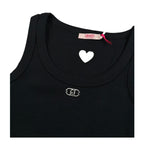 Liu Jo Canotta Tinta Unita con Traforo A Forma di Cuore per Bambina GA5199X NERO LIU JO 