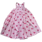 Saint Barth Abito Giromanica Tinta Unita con Stampa Cuori per Bambina MUSHA ROSA SAINT BARTH 