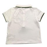 Tartine Et Chocolat Polo Shirt Half Sleeve Solid Color With Contrasting Trim White/Green For Newborns