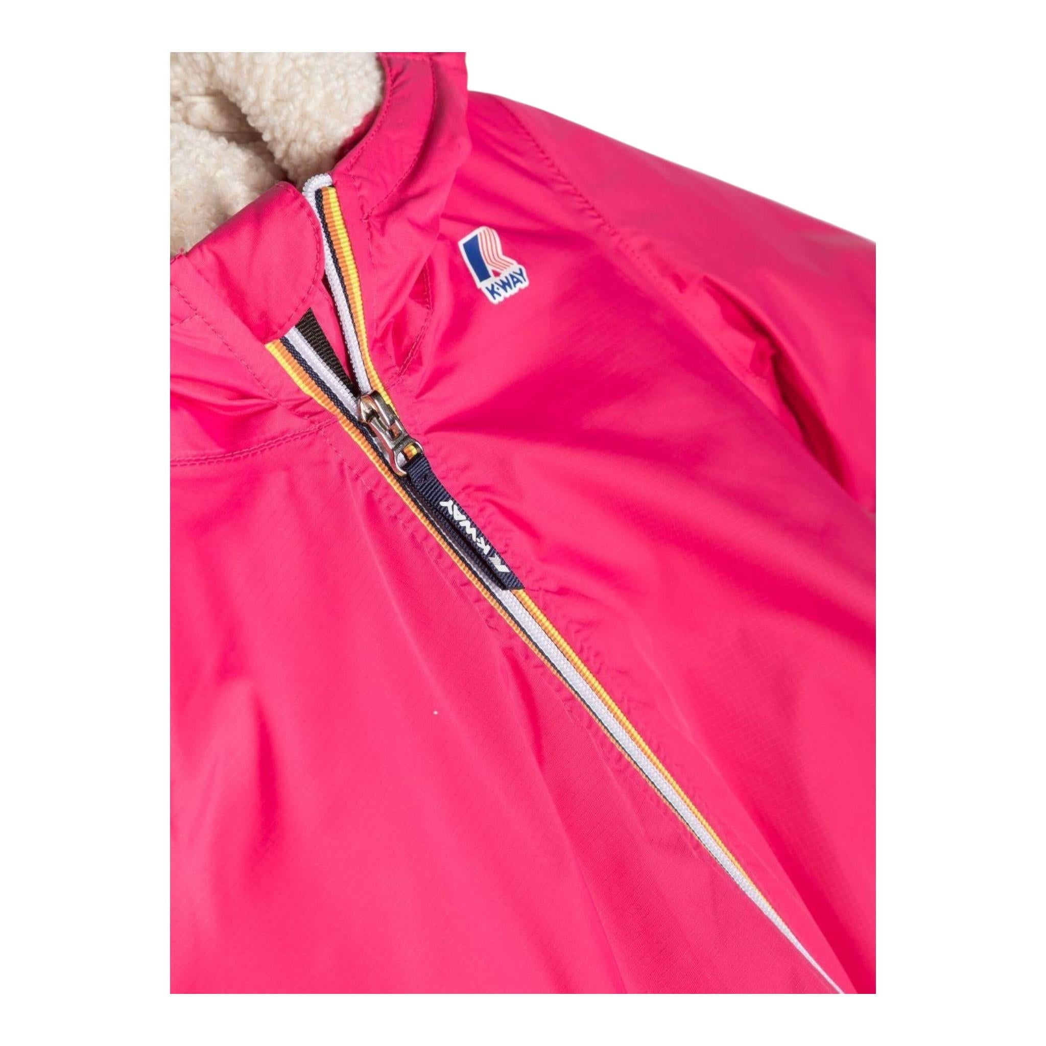 K-WAY giubbino tinta unita con cappuccio in contrasto Fuxia per Neonata K61157WAXX FUXIA K-WAY 