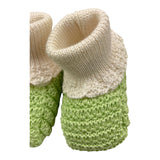 Marlu' Two-Tone Green Knitted Baby Booties
