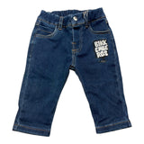 Bikkembergs Solid Color Jeans With Blue Elastic Waist For Newborns