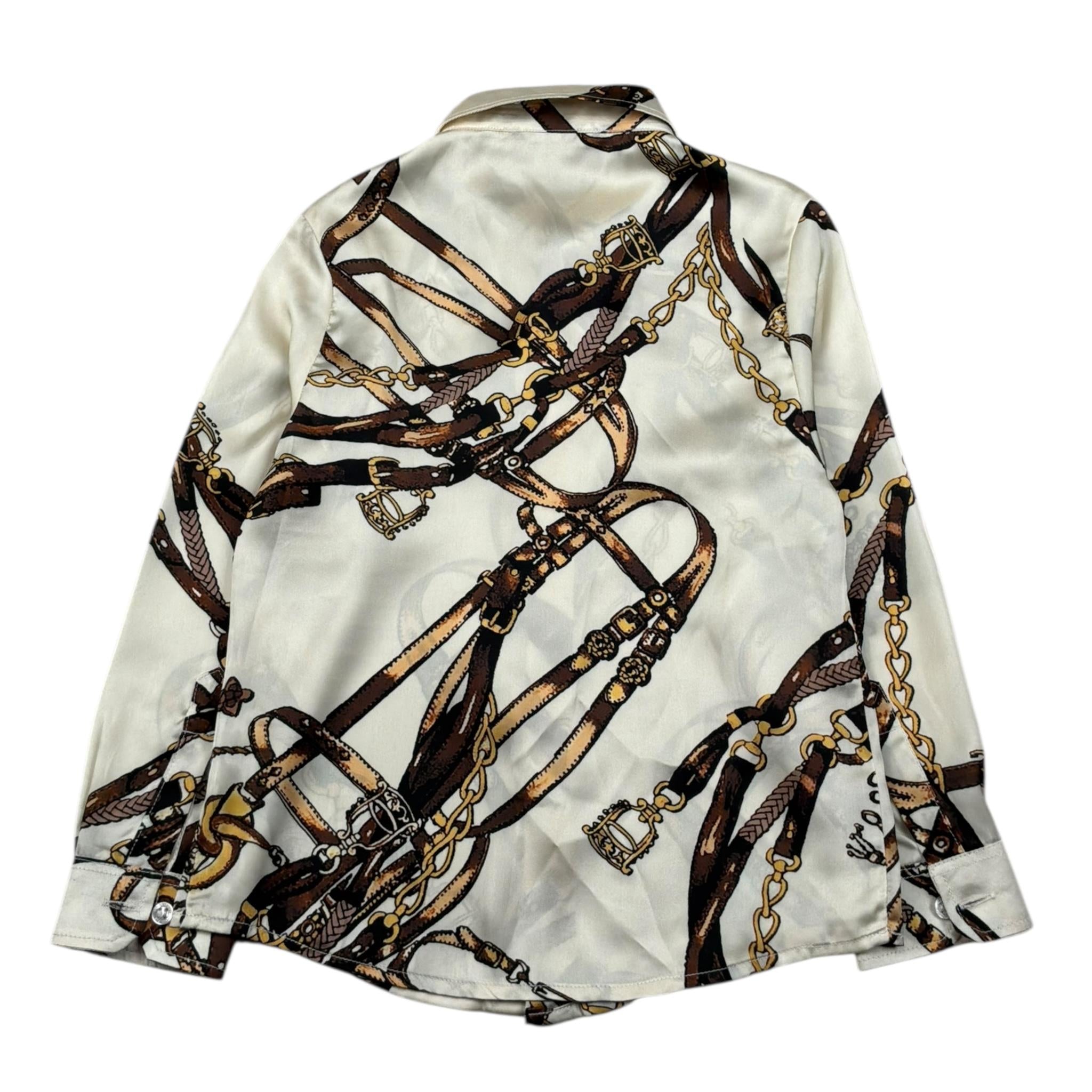 Daniele Alessandrini Camicia Manica Lunga Tinta Unita Stampa Fantasia per Bambino 1235C00117 BEIGE DANIELE ALESSANDRINI 