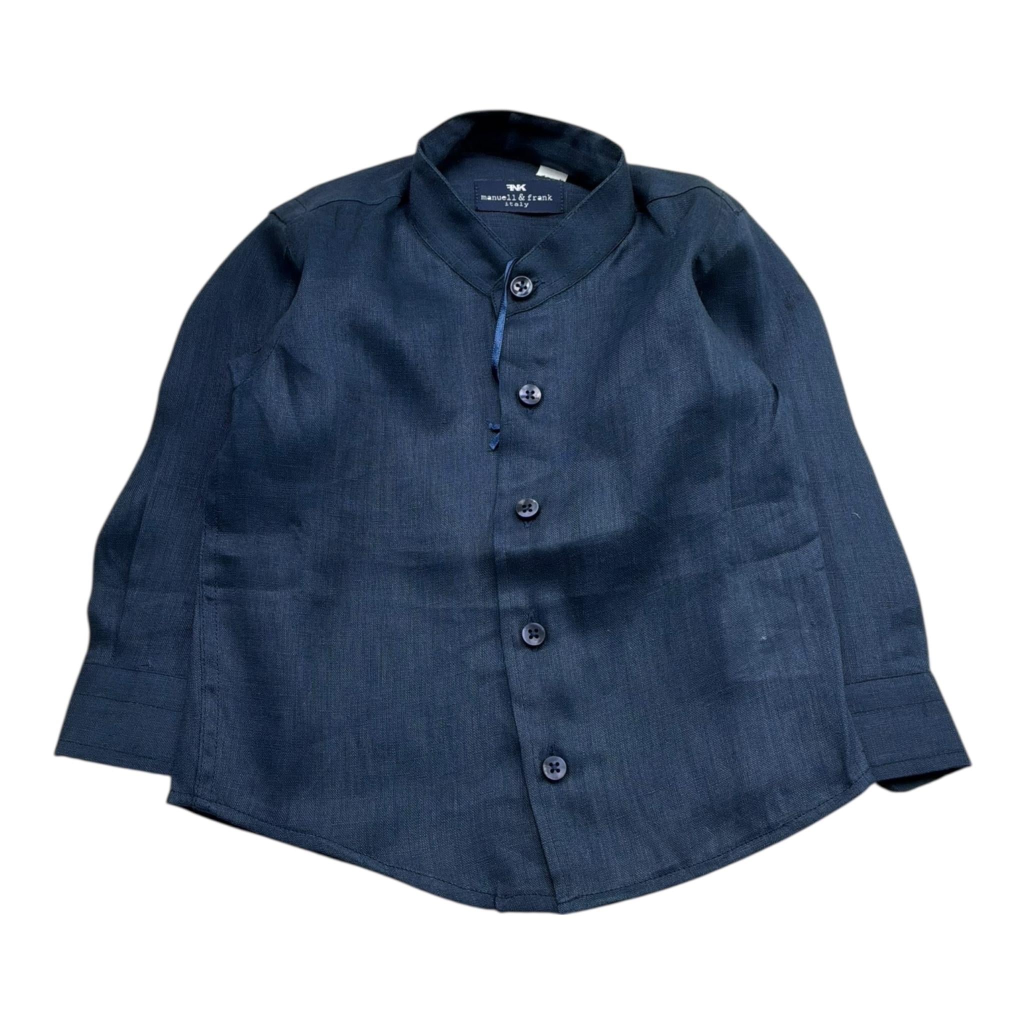 Manuel & Frank Camicia Manica Lunga Tinta Unita per Neonato MF3059N BLU MANUEL & FRANK 