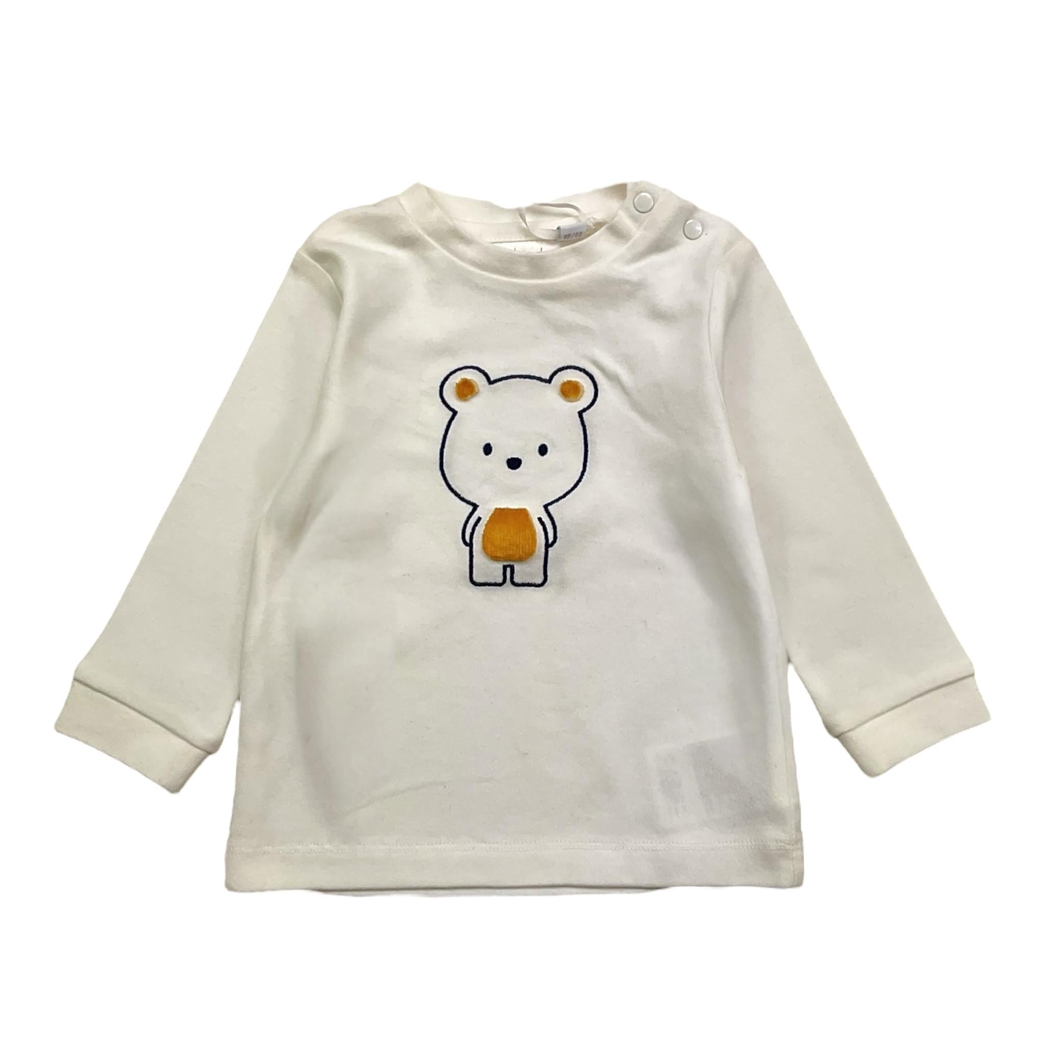 MINI BANDA shirt girocollo tinta unita con stampa Bianco per Neonato 33658 BIANCO MINI BANDA 