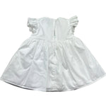 Le Bebe Abito Mezza Manica Tinta Unita con Ricami per Neonata LBG6254 BIANCO LE BEBE 
