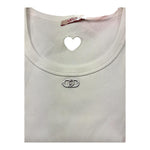 Liu Jo Canotta Tinta Unita con Traforo A Forma di Cuore per Bambina GA5199 BIANCO LIU JO 